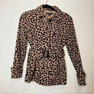Ann Taylor Cheetah Print Belted Jacket